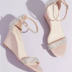 David’s Bridal Embellished Wedges