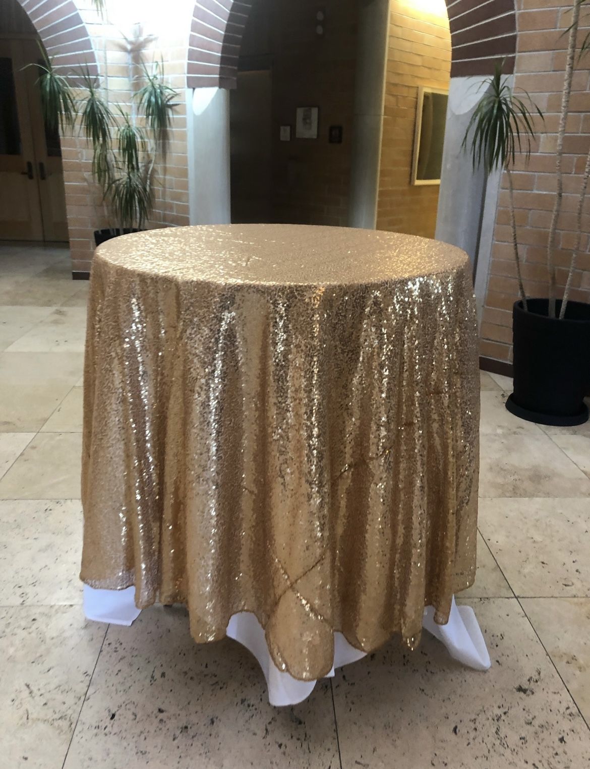 Sequin Gold Table Linens-Wedding