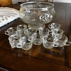 Punch bowl with 12 matching cups
