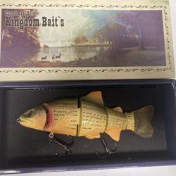 Vintage Hand Carved Multi Joint Swim bait By Kingdom Baits, Very Rare Hard To Find 