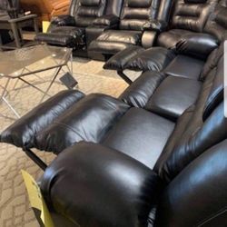 Black Reclining Modern Sofa💥 Brand New👈 