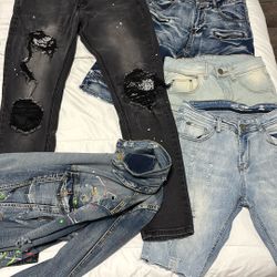 Denim Jacket,Pants And Shorts 