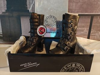Retired Metallic Collection New Rock Goth Platform Boots NWT