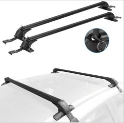 iMounTEK 2-Pieces Universal 110cm/43-inch Car Roof Rack Cross Bar w/Anti-Theft Lock Adjustable Window Frame for Bike Kayak Cargo Luggage