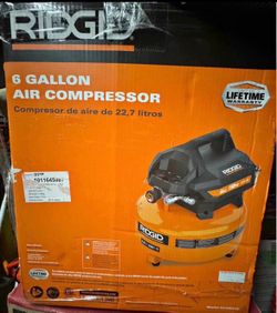 RIDGID 6 Gal. 150 PSI Portable Electric Oil-Free Jobsite Pancake Air Compressor with Dual Pressure G