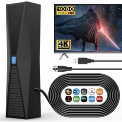 HD TV Antenna Indoor for Local Channels, TV Indoor/Outdoor with Amplifier and Signal Booster, Television Antenna Perfect 1k Miles Long Range Reception