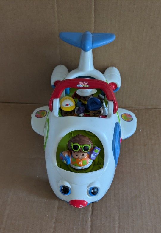 Fisher Price Little People Airplane And 4 People Sounds And Lights Vintage 2005