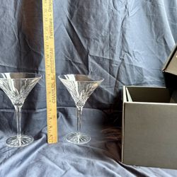 Waterford Crystal Set Lismore Tall Martini Glasses