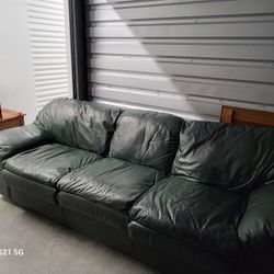 Green Leather Sofa 