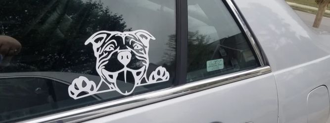 pittie car decal