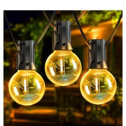 Brand new 23 ft Outdoor String Lights with 8 Shatterproof of G40 Globe Bulbs for backyard. 