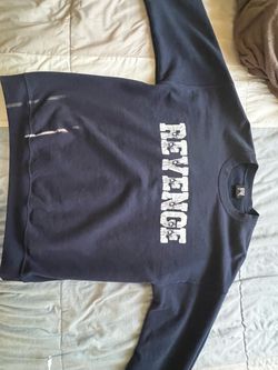 Revenge Navy Blue Graphic Crewneck Sweatshirt