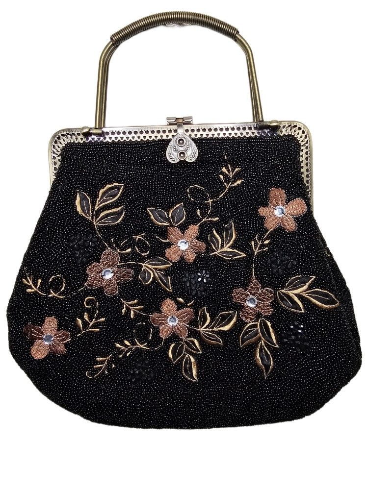 Vintage Beaded Flower Purse