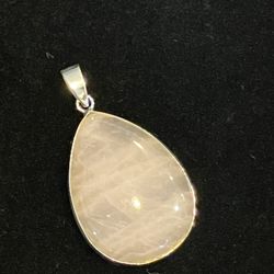 Rose Quartz Sterling Silver Pendant