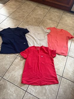 Womens figs scrub tops medium short sleeve uniform