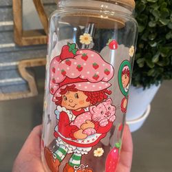 Strawberry Shortcake Glass Cup 