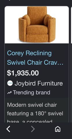 The Corey Crave Ginger Tea Power Reclining Swivel Chair by Joybird
