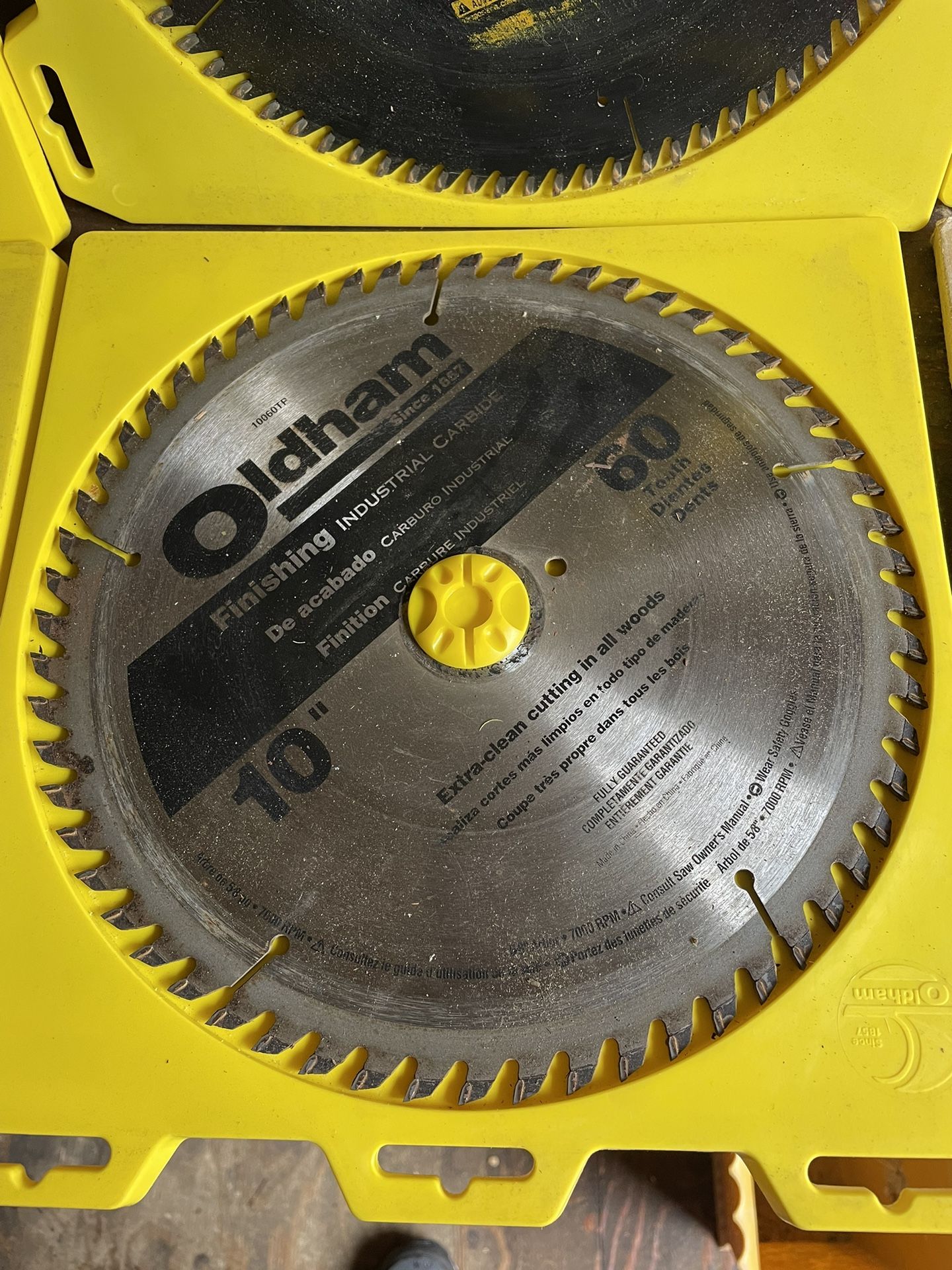 5) 10” carbide tipped blades