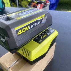 Ryobi 40v 4ah Battery And Rapid Charger