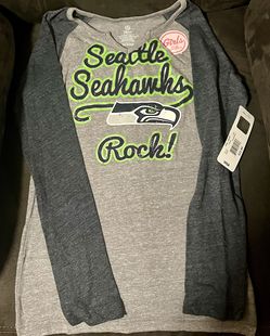 New with tags Seattle Seahawks NFL Team Apparel Girls Youth 10/12 Long Sleeve Scoop V-Neck Shirt