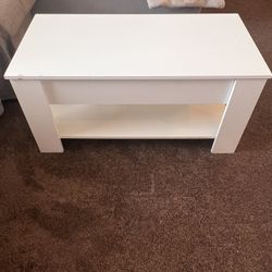 Lift-Top Coffee Table w/ Storage – White