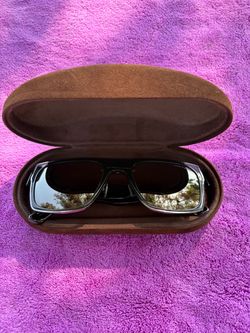 Tom Ford Black Rectangular Sunglasses with Case