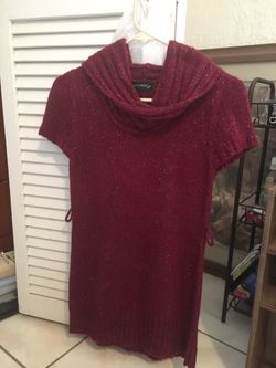 Kids XL Red Sparkly Dress Shirt
