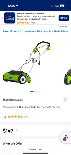 Greenworks 14-in Dethatcher