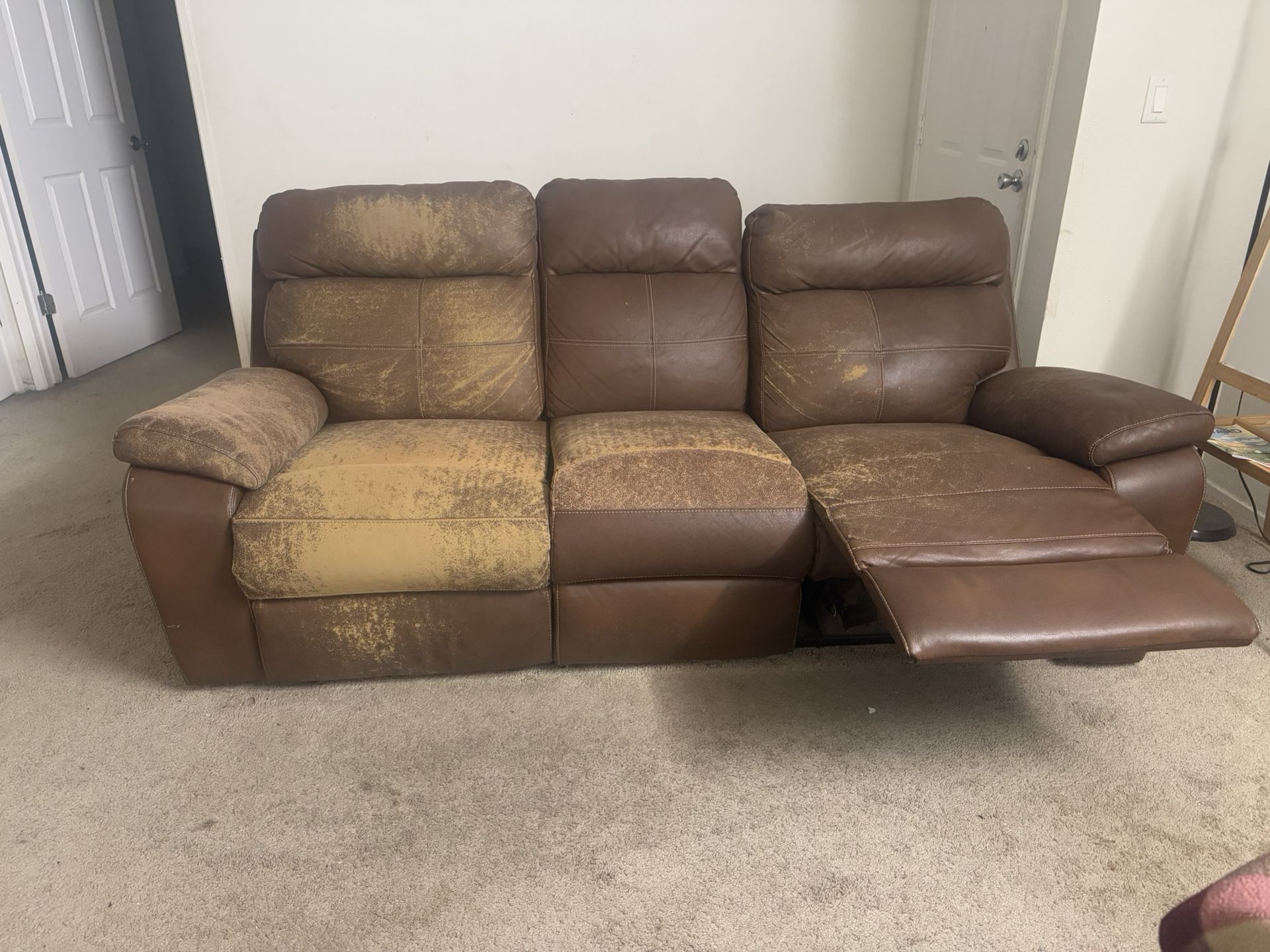 Brown Dual Recliner Couch