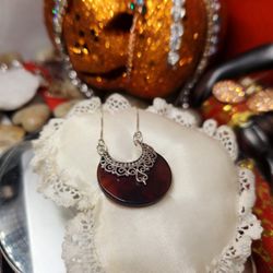 Beautiful 925 Sterling Silver Genuine Amber Necklace 20"