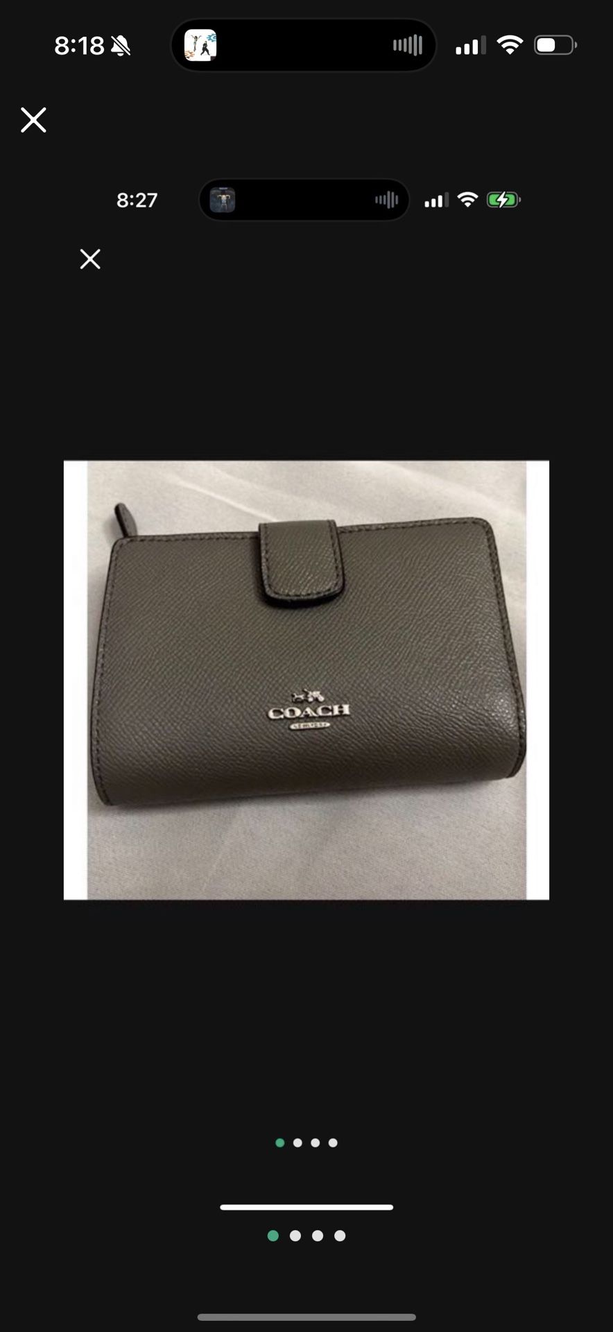 COACH WALLET GREY SILVER