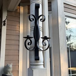 Black Scrolled Iron Wall Sconce 