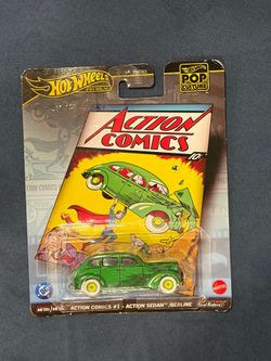 Hot Wheels 2024 Premium Pop Culture Action Comics #1 Action Sedan Superman 1:64