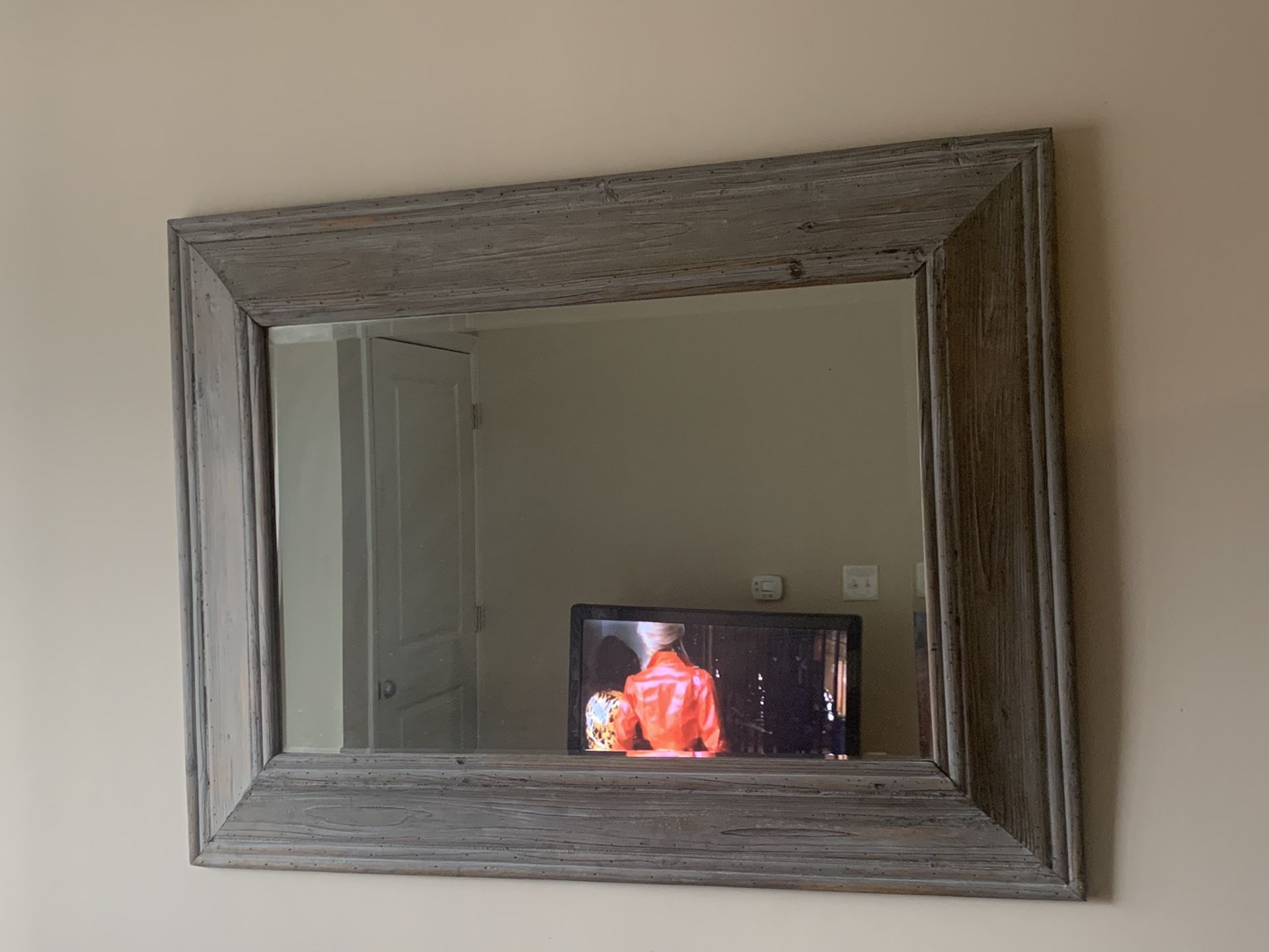 Gray Wooden Accent Mirror