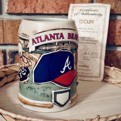 Atlanta Braves Beer Mug Collectible CUI w/Certificate MLB Sportsteins Beer Stein