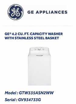 GE washer