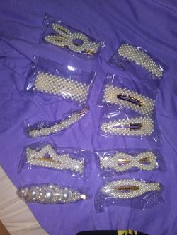 New! 10pc pearl hair clips
