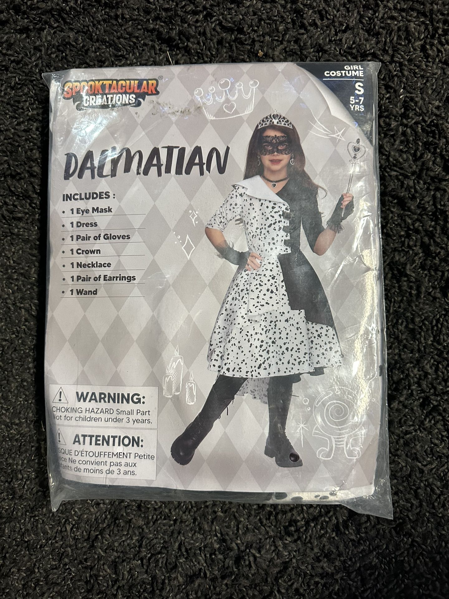 GIRLS DALMATIAN COSTUME 5-7yrs Old