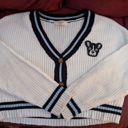 Super Cute Blue And White Top!!