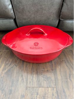 Calphalon 8qt enameled cast iron oval Dutch oven