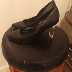 Black Shoes with Clear Heels