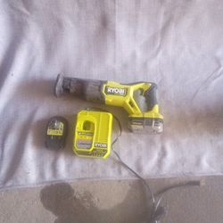 Ryobi Brushless Saw Saw W/ Battery Used