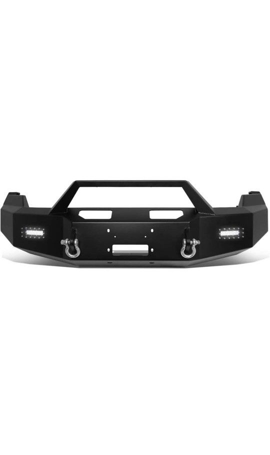 09-14 FORD F-150 HEAVY DUTY STEEL ROCK CRAWLER FRONT BUMPER W/ WINCH PLATE+LED FOG LIGHTS & D-RINGS