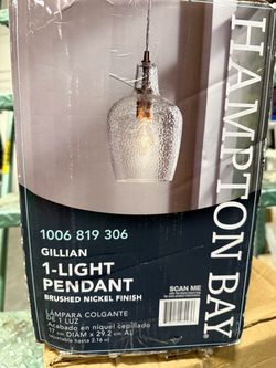 Hampton Bay Gillian 1-Light Pendant Brushed Nickel