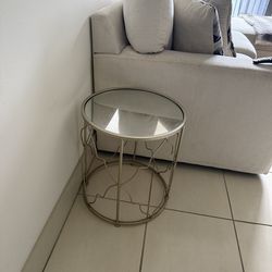 Gold mirrored end table