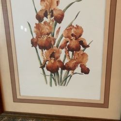     kly  Listing title idea  Framed Iris Floral Wall Art Print – Neutral Tones – Large