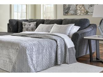 Biddeford Ebony 2-Piece Sleeper Sectional with Chaise