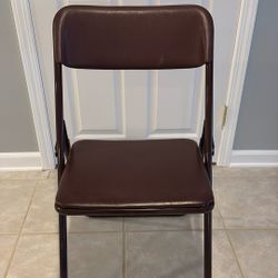 Brown Metal Folding Chair 