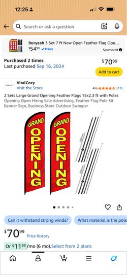 Grand Opening Feather Flags with Poles 2-Set