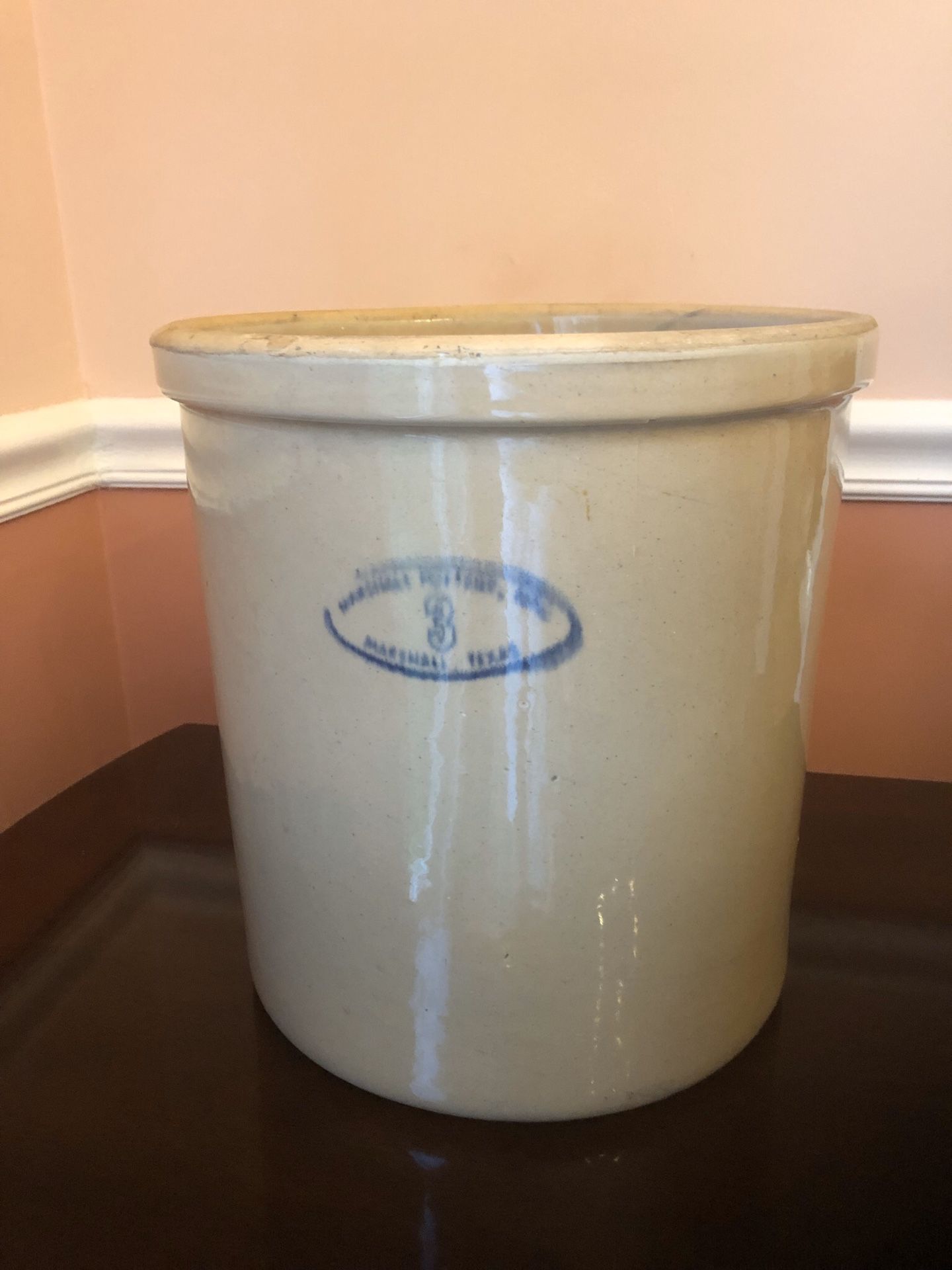 Antique Marshall Pottery Earthenware Crock